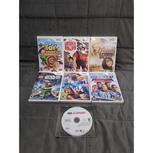 Wii Kids game Lot 7 Video Games Disney NHL LEGO Wipeout Iron Chef TESTED & Work